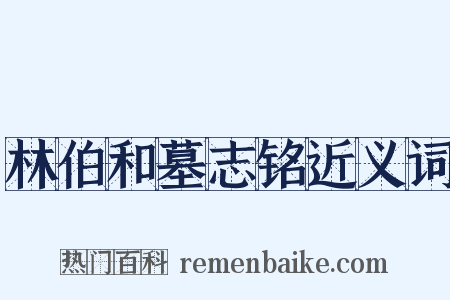 林伯和墓志铭近义词是什么意思的图片